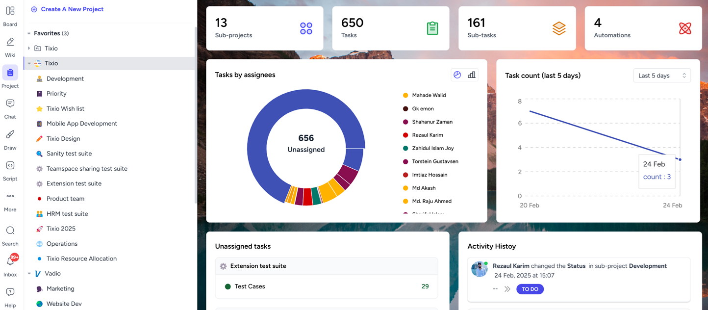 Tixio For Product Management